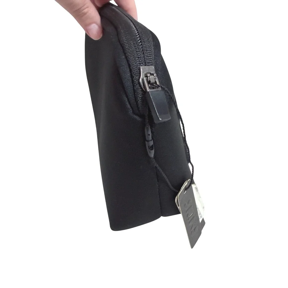 NWT SKIMS Neoprene Makeup Bag Womens OS Onyx Black Embossed Logo Pouch NWT